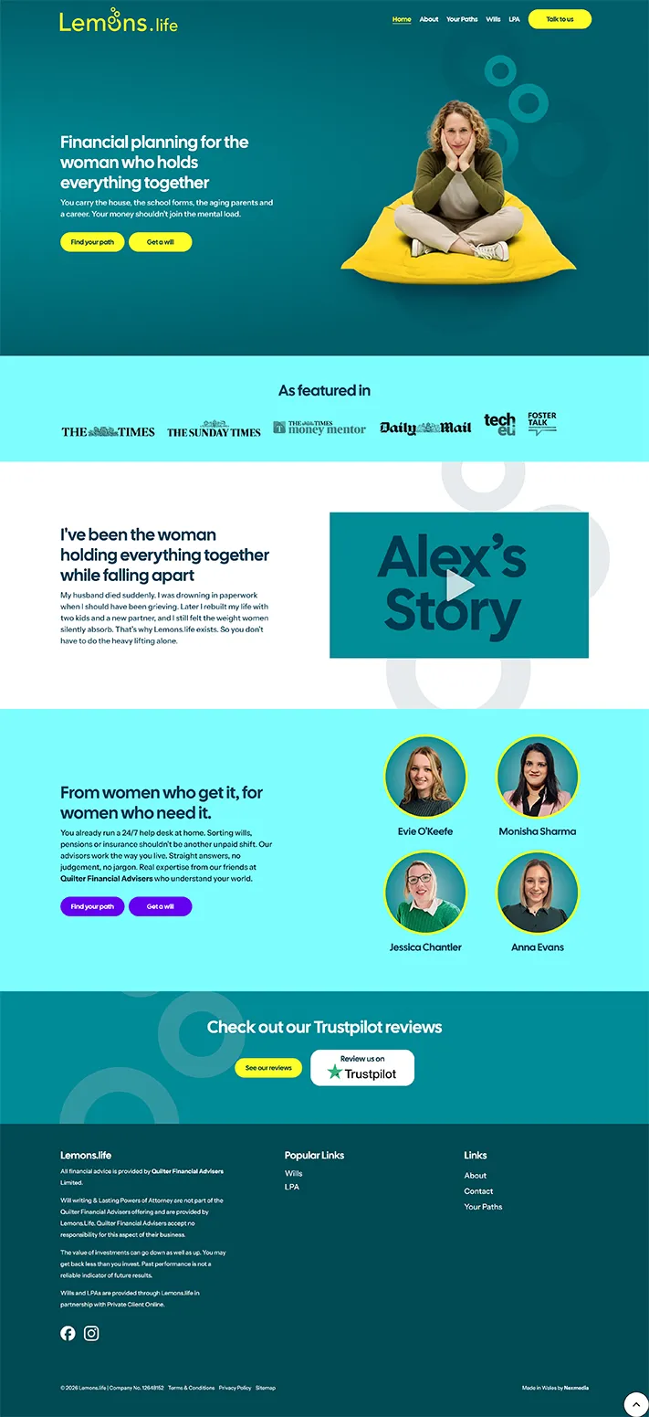 Lemons Life - Content Managed Website