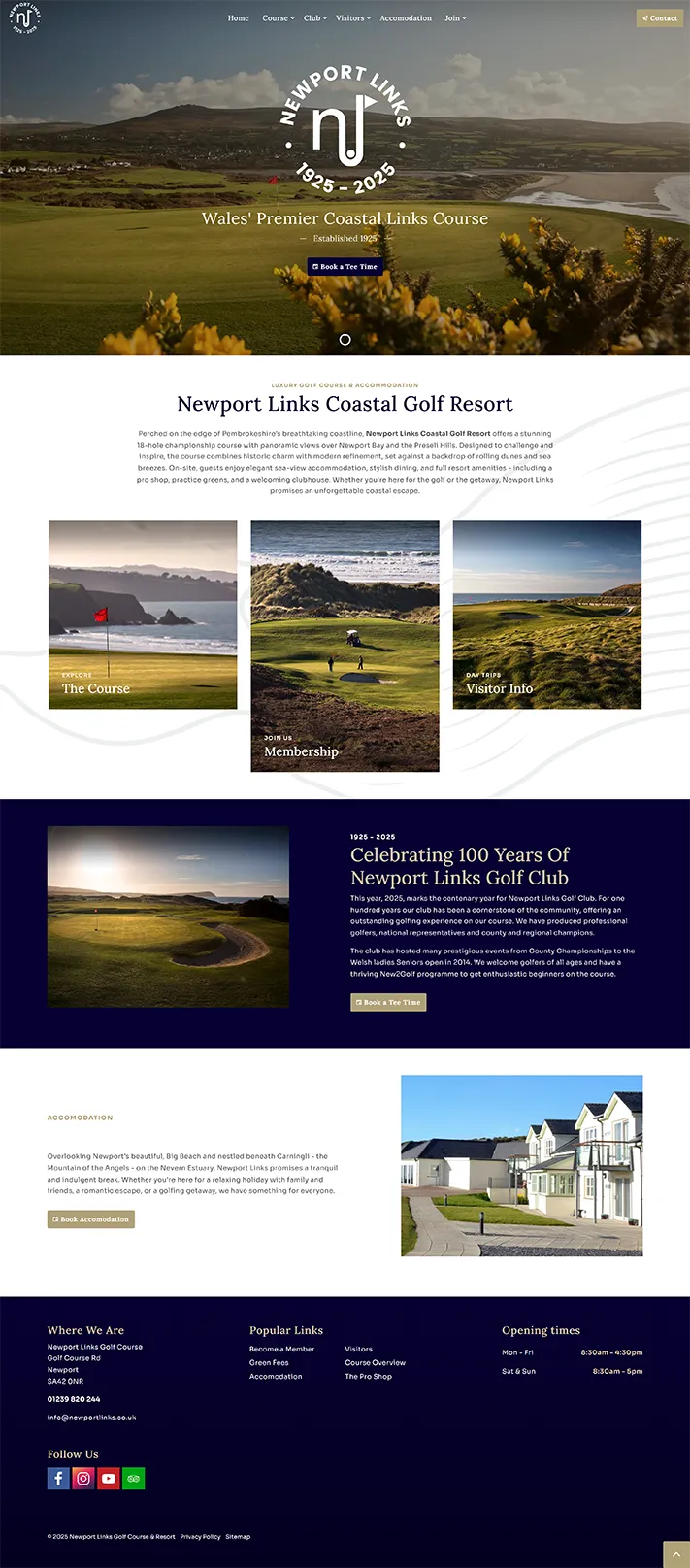 Newport Links Golf Course - Website