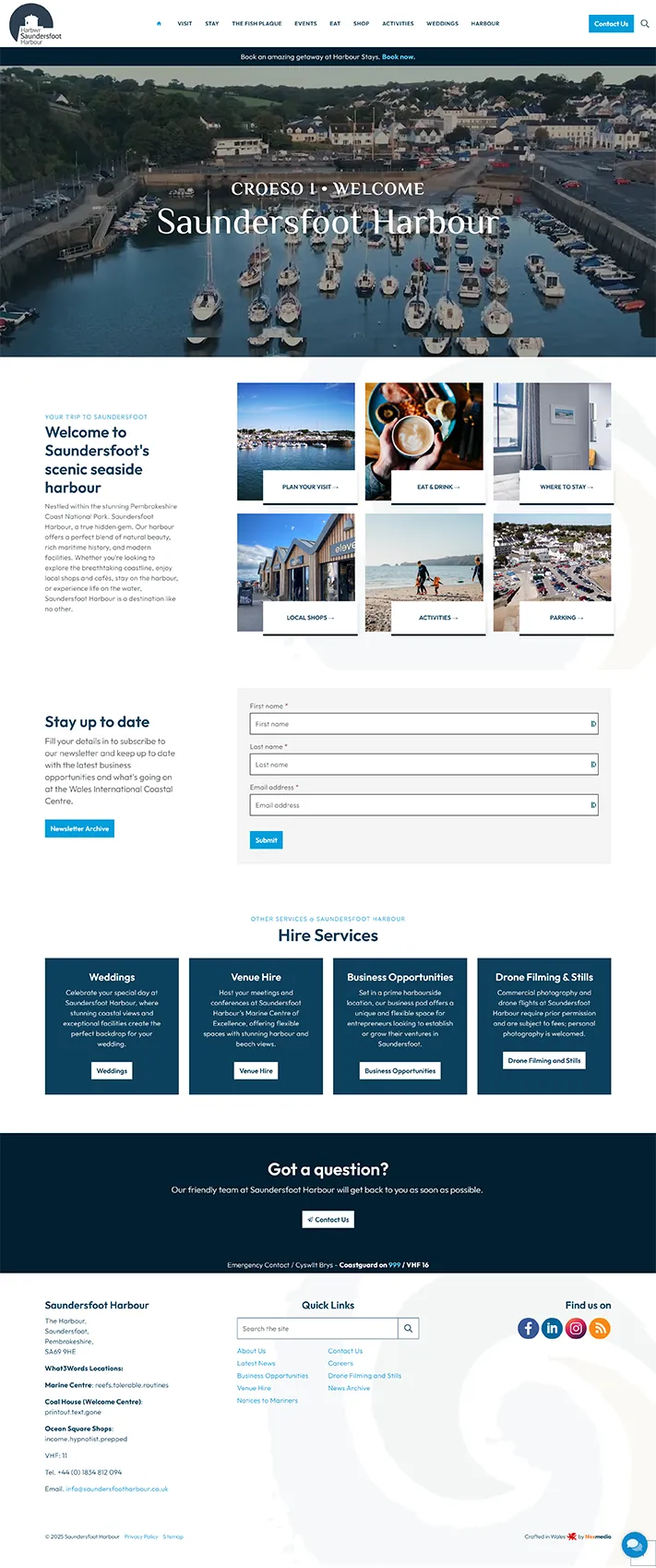 Saundersfoot Harbour - Umbraco Website